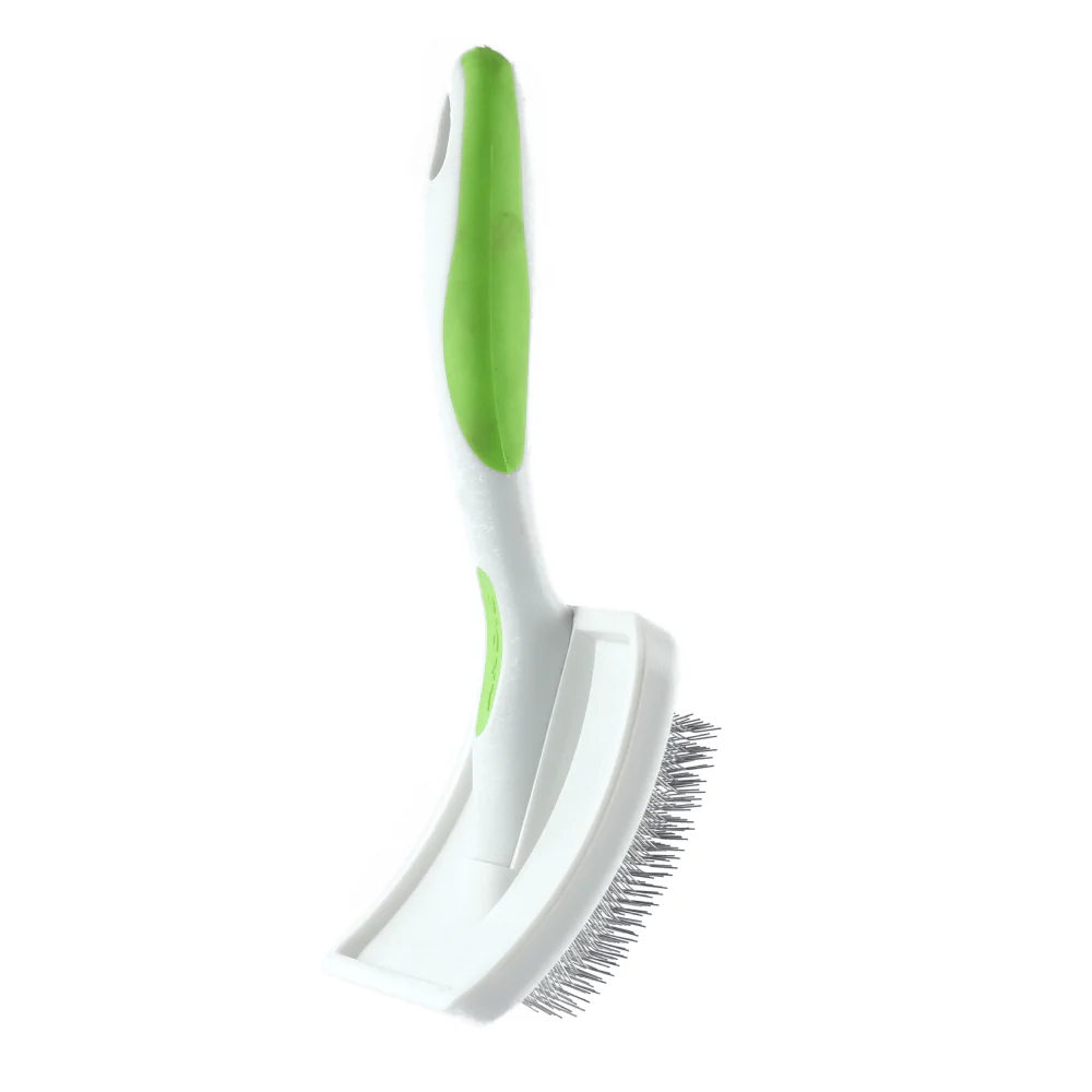 Andis Firm Slicker Brush Grooming Tool for Dogs (White/Green) - Image 3