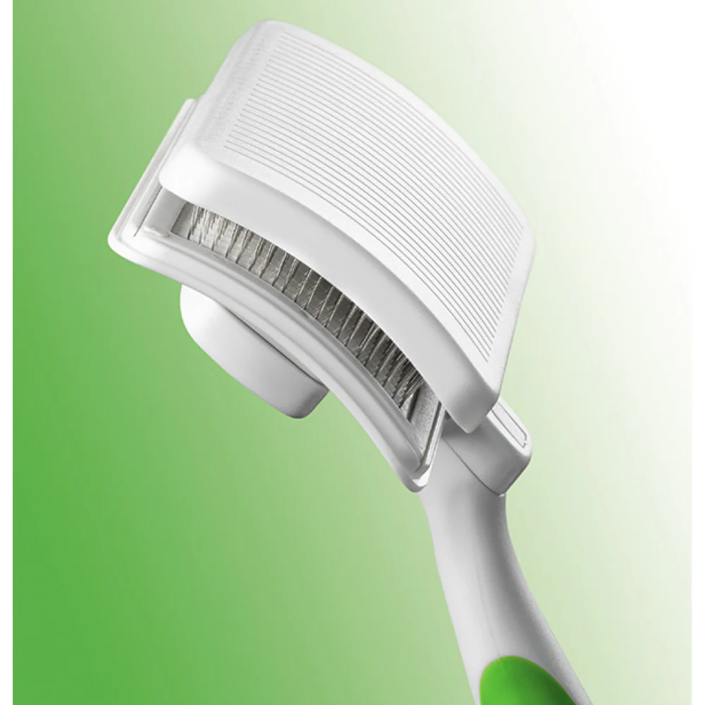 Andis Self Cleaning Slicker Brush for Dogs and Cats (White/ Lime Green) - Image 2