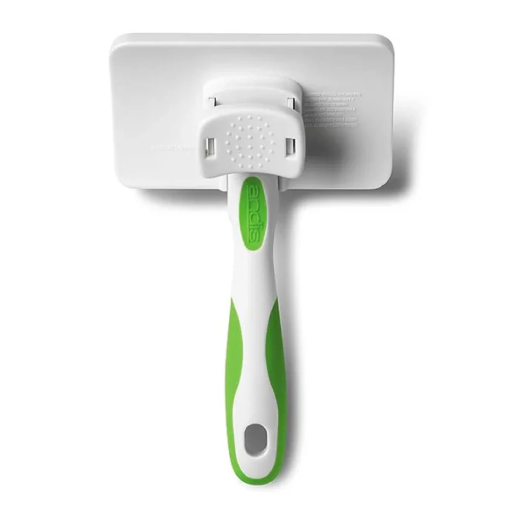 Andis Self Cleaning Slicker Brush for Dogs and Cats (White/ Lime Green) - Image 3