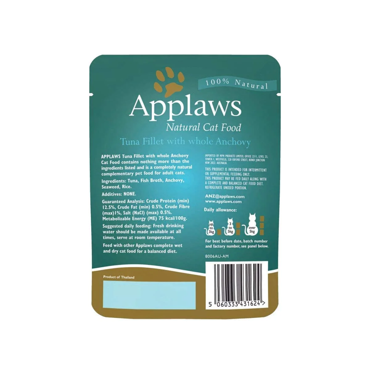 Applaws Tuna Fillet with Whole Anchovy Cat Wet Food - Image 2