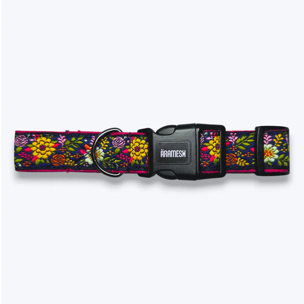 Aramesh Coastal Bloom Adjustable Collar for Dogs (Pink and Navy blue) - Image 3