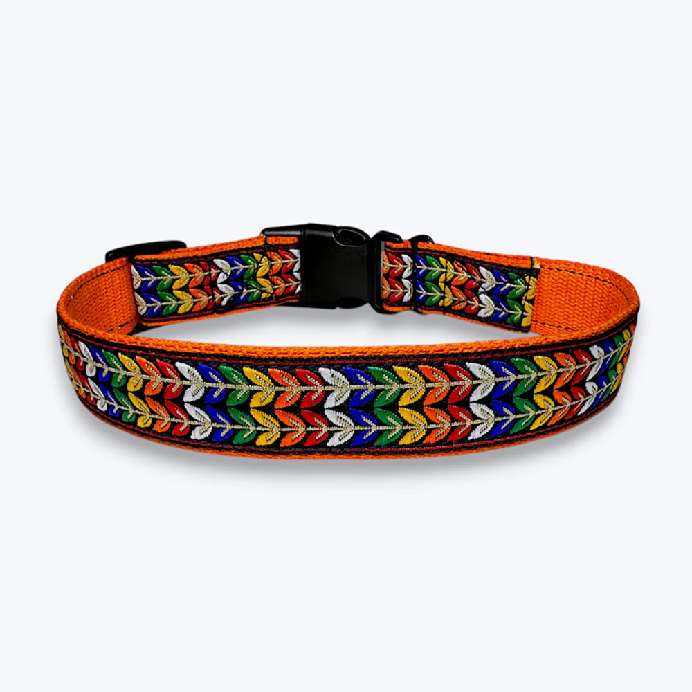 Aramesh Colourful Trails Adjustable Collar for Dogs (Orange) - Image 3
