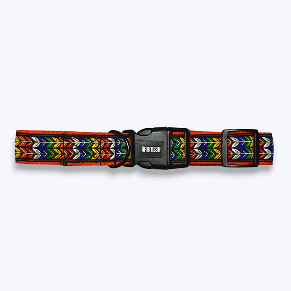 Aramesh Colourful Trails Adjustable Collar for Dogs (Orange) - Image 5
