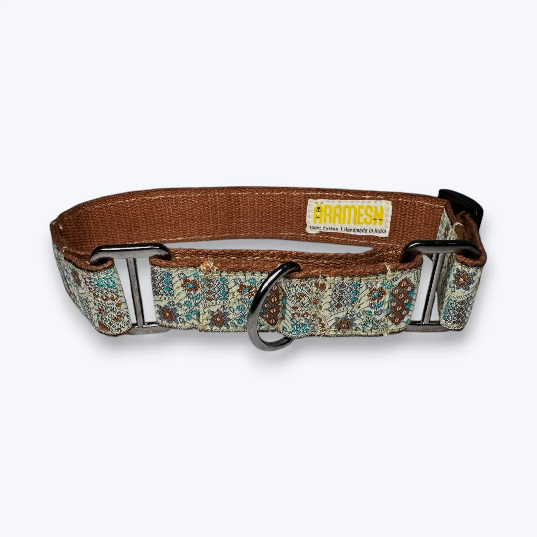 Aramesh Sultan Paws Martingale Collar for Dogs (Brown and Cream) - Image 3