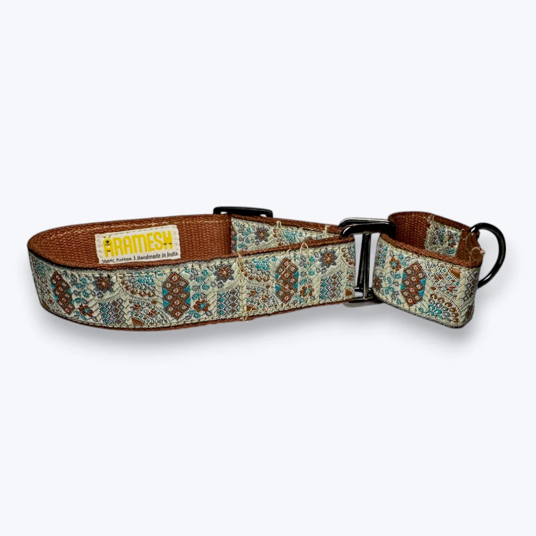 Aramesh Sultan Paws Martingale Collar for Dogs (Brown and Cream) - Image 4