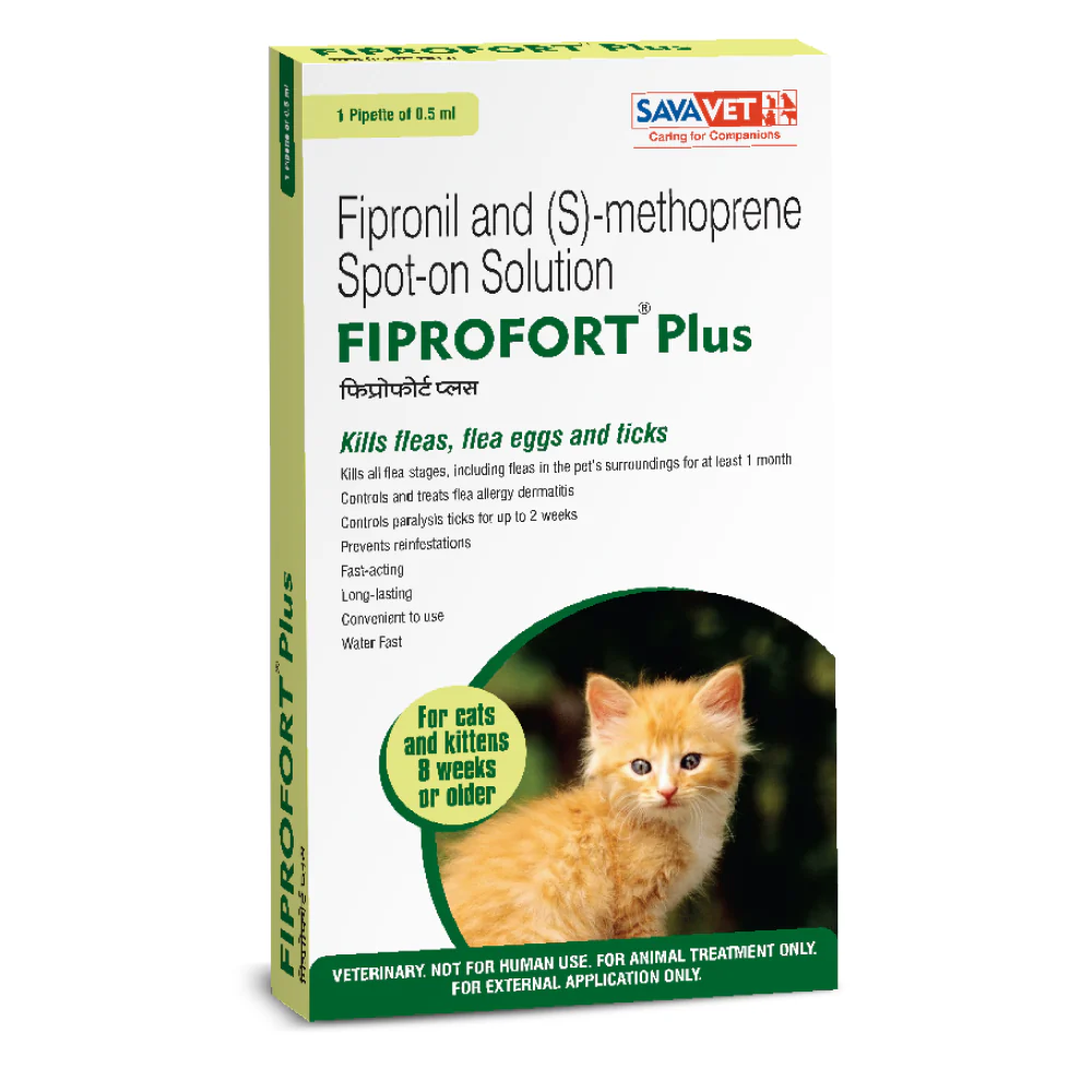 Areion Vet Feli D Dewormer Tablets (pack of 4 tablets) and Savavet Fiprofort Plus Tick & Flea Control Spot On for Cats Combo - Image 3
