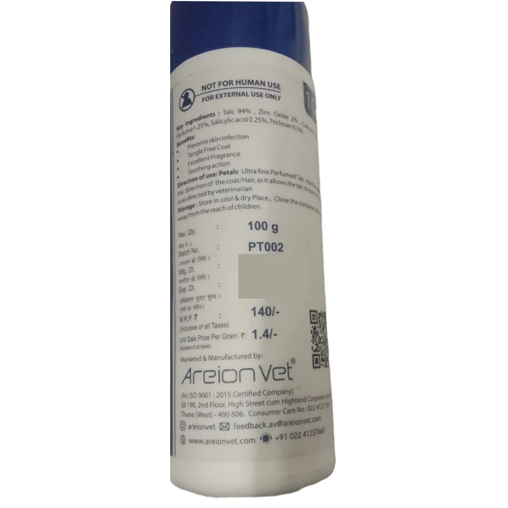 Areion Vet Petalc Ultrafine Talc for Dogs and Cats - Image 2