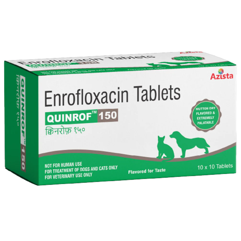 Azista Quinrof 150mg Tablets (Enrofloxacin) for Dogs