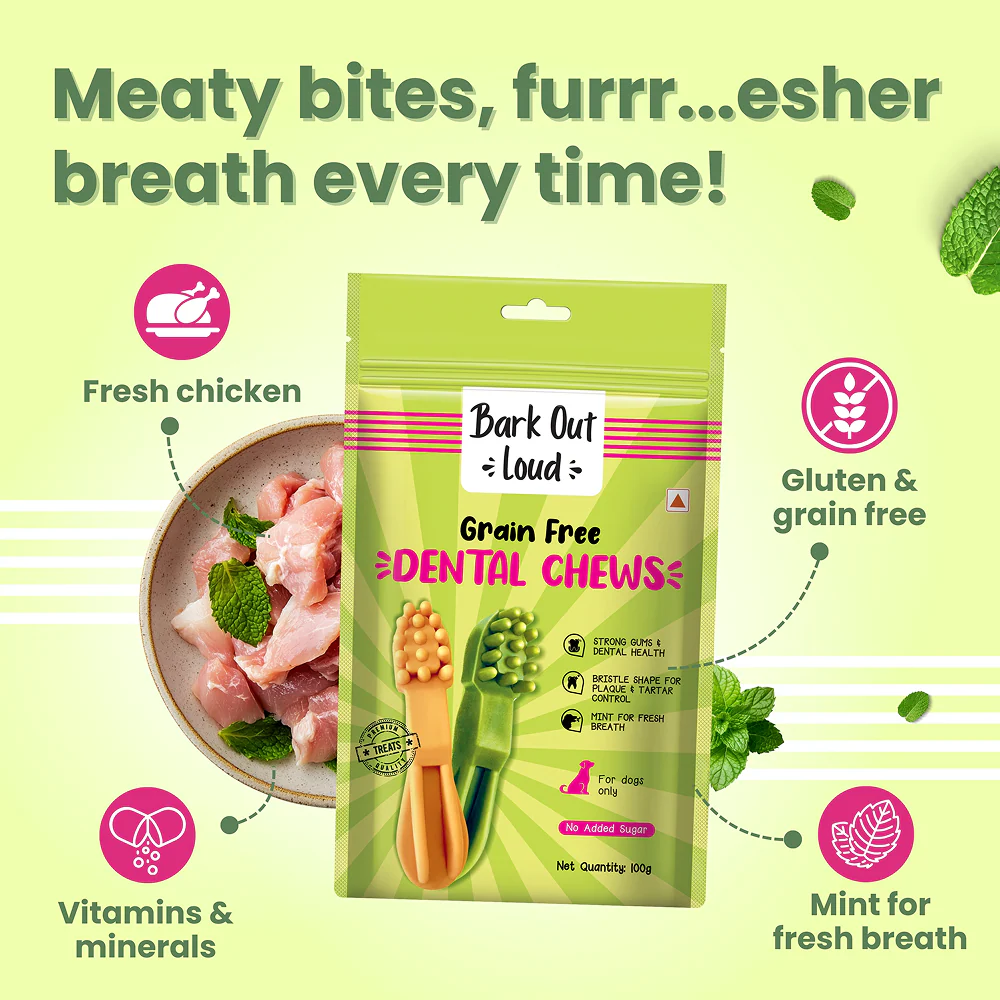 Bark Out Loud by Vivaldis Grain Free Chicken Dental Chews Dog Treats - Image 2