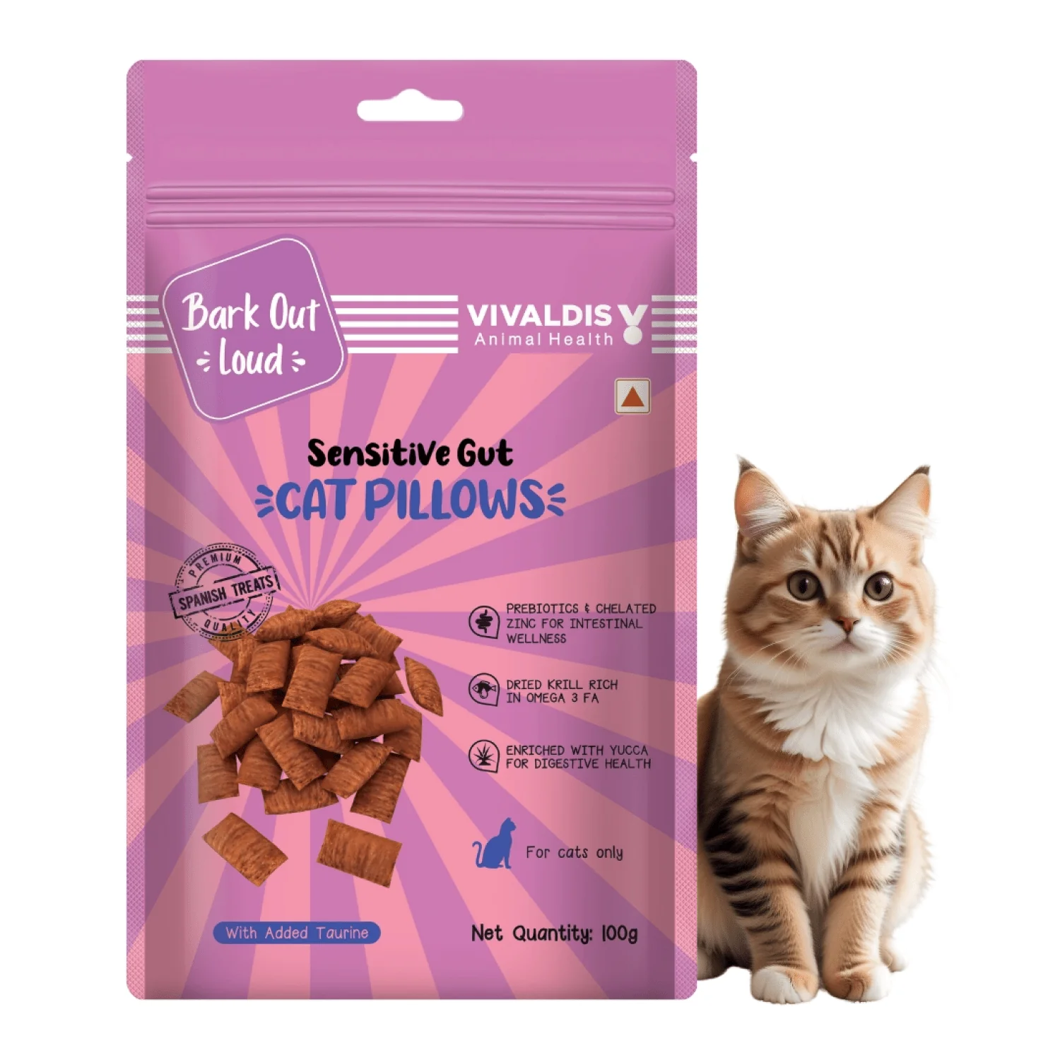 Bark Out Loud by Vivaldis Pillows for Sensitive Gut & Hairball Control Cat Treats Combo - Image 11