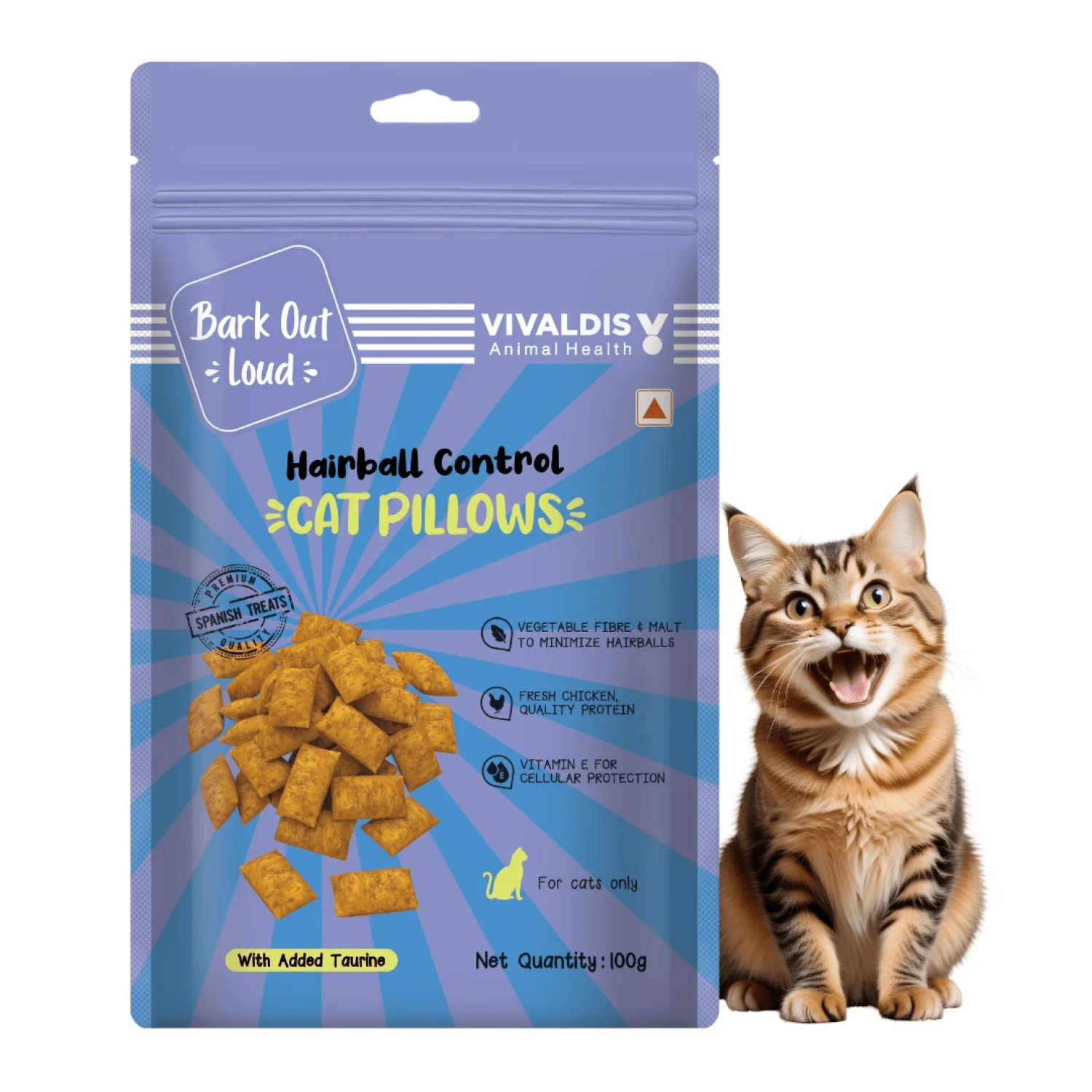 Bark Out Loud by Vivaldis Pillows for Sensitive Gut & Hairball Control Cat Treats Combo - Image 16