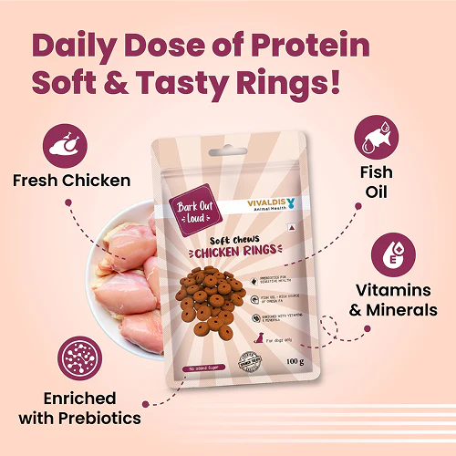 Bark Out Loud Chicken Rings Soft Chews Dog Treats - Image 2