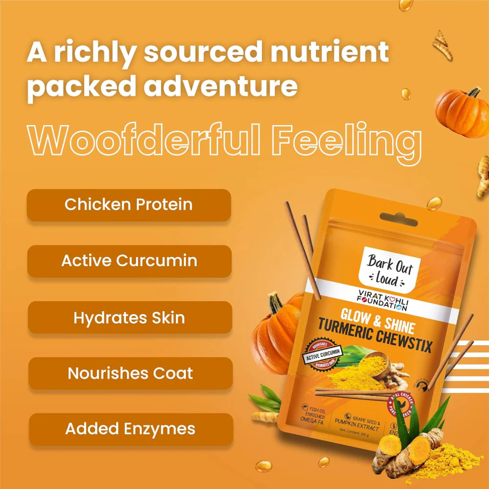 Bark Out Loud Glow and Shine Turmeric and Immunity Multi Vitamin Chew Stix for Dogs and Cats Combo - Image 7