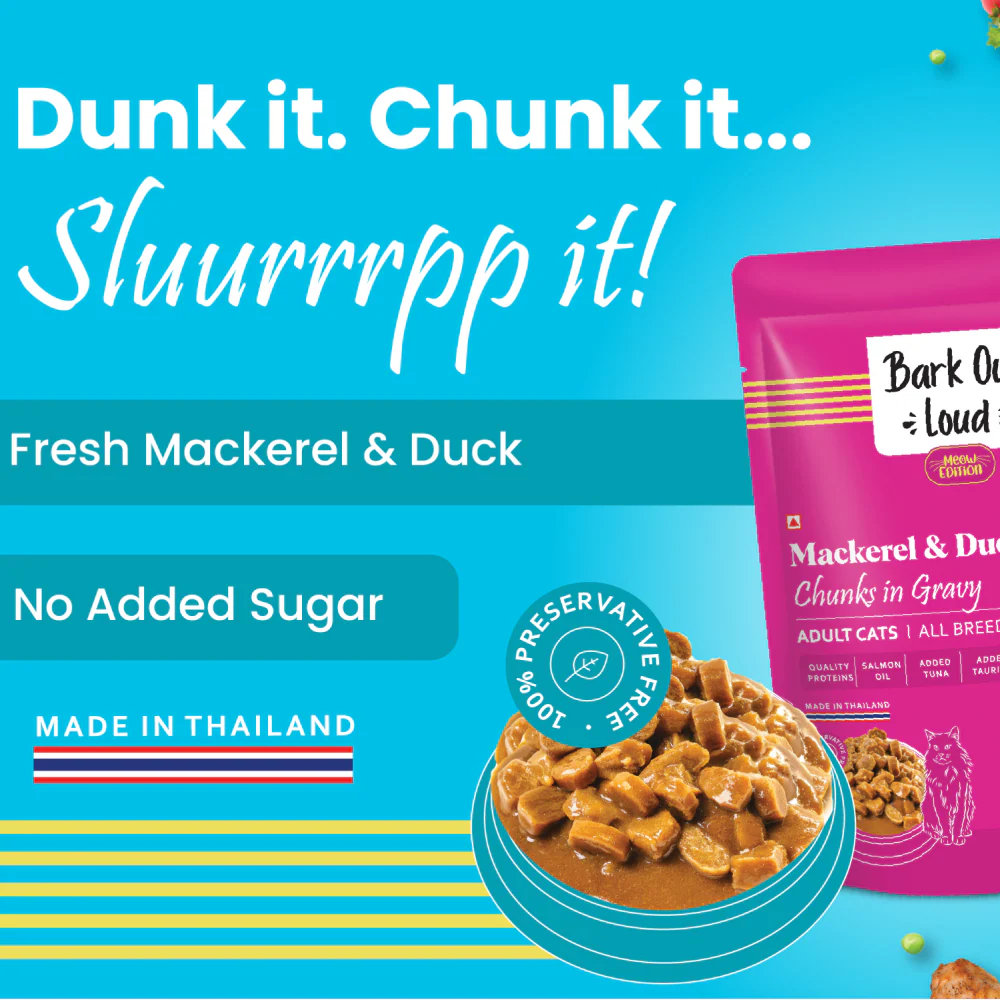 Bark Out Loud Mackerel & Duck Chunks Gravy Adult Cat Wet Food - Image 2