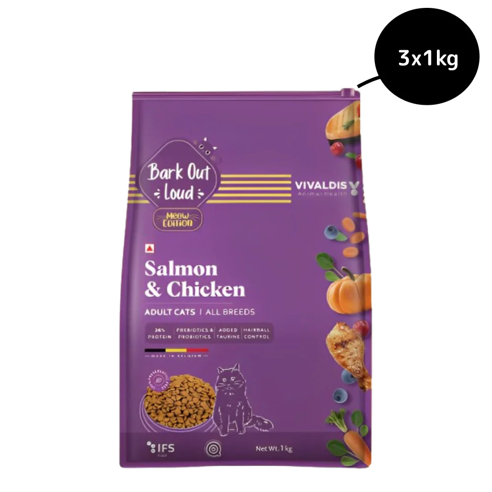 Bark Out Loud Salmon and Chicken Adult Cat Dry Food - Image 9