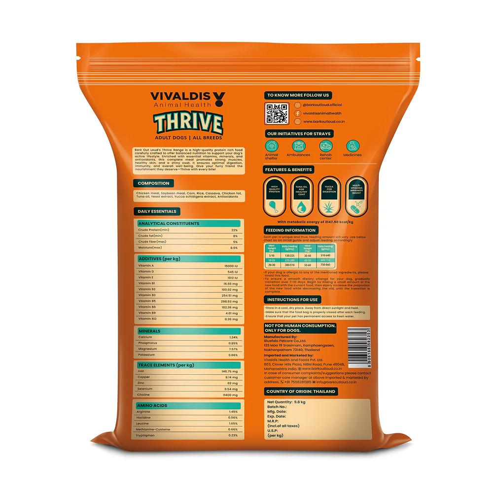 Bark Out Loud Thrive Chicken Flavour Adult Dog Dry Food - Image 10