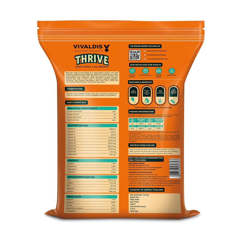 Bark Out Loud Thrive Chicken Flavour Adult Dog Dry Food - Image 6