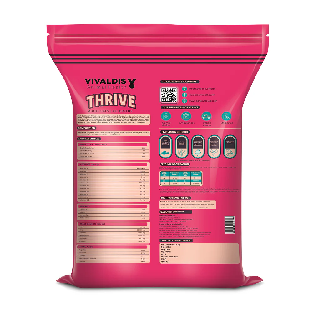 Bark Out Loud Thrive Tuna Flavour Adult Cat Dry Food - Image 8
