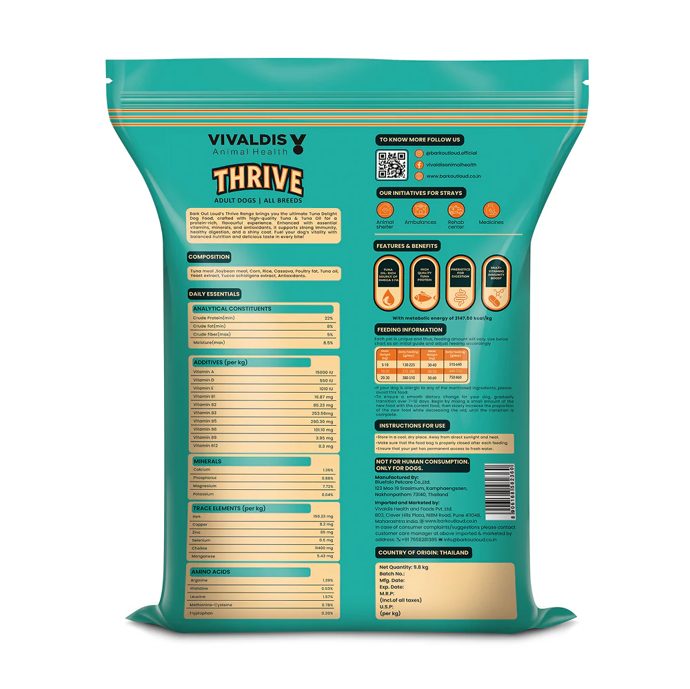 Bark Out Loud Thrive Tuna Flavour Adult Dog Dry Food - Image 8