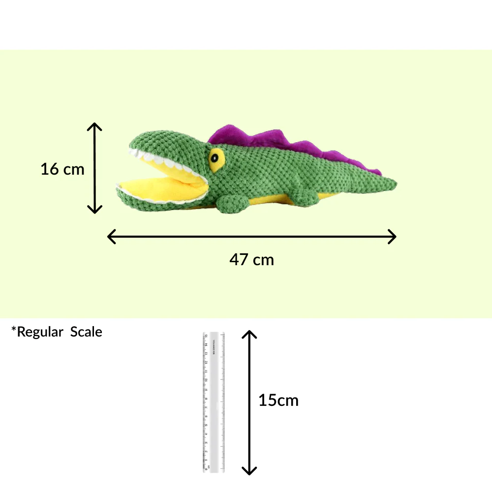 Barkbutler Aly The Gator Plush Toy for Dogs | For Medium Chewers (Green) - Image 2