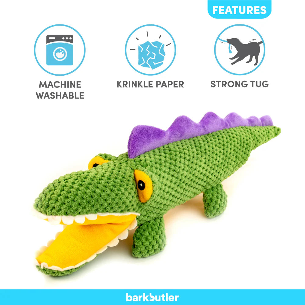 Barkbutler Aly The Gator Plush Toy for Dogs | For Medium Chewers (Green) - Image 4