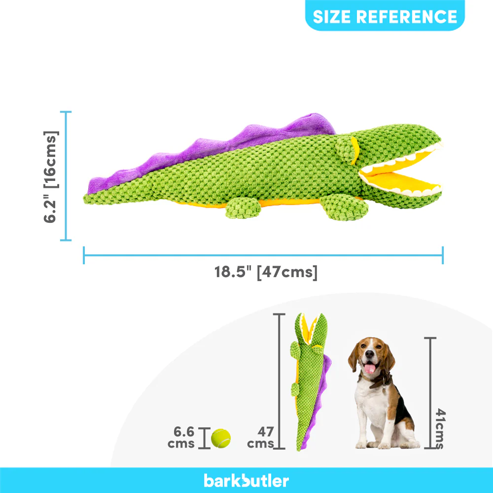 Barkbutler Aly The Gator Plush Toy for Dogs | For Medium Chewers (Green) - Image 5