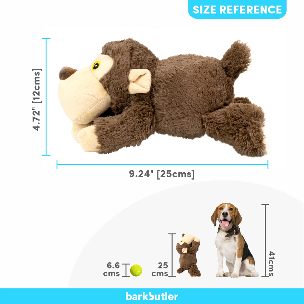 Barkbutler Boh The Bear Plush Toy for Dogs | For Medium Chewers (Brown) - Image 5