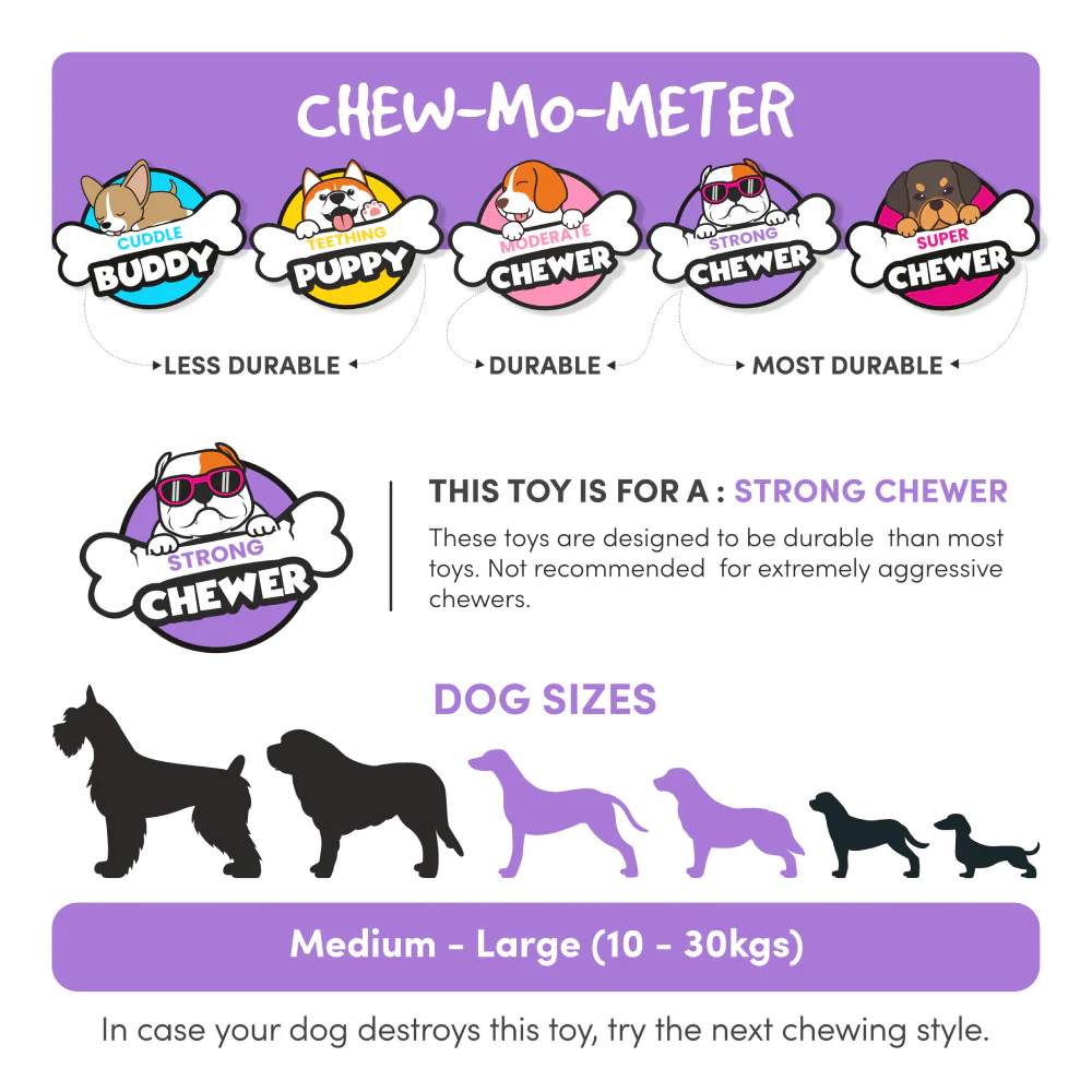 Barkbutler Chu the bone Treat Dispensing Toy for Dogs (Black) - Image 3