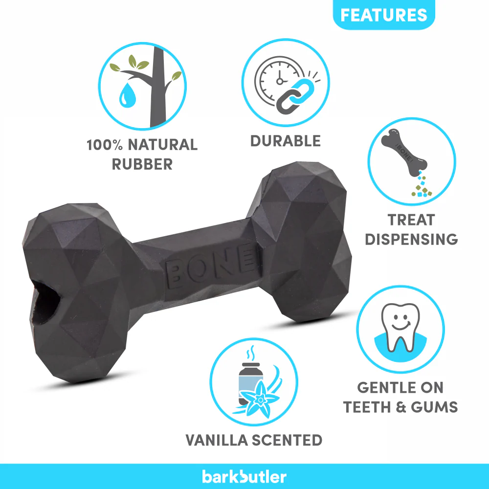 Barkbutler Chu the bone Treat Dispensing Toy for Dogs (Black) - Image 4