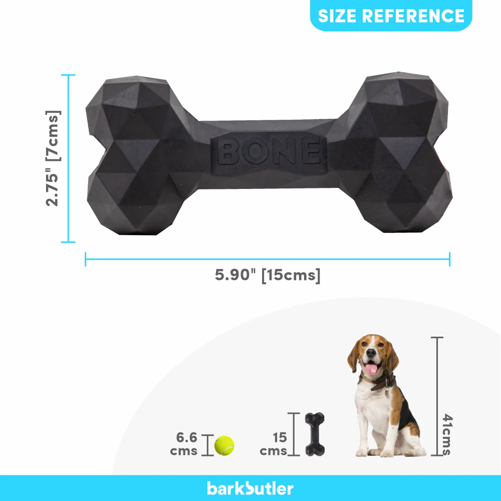 Barkbutler Chu the bone Treat Dispensing Toy for Dogs (Black) - Image 5