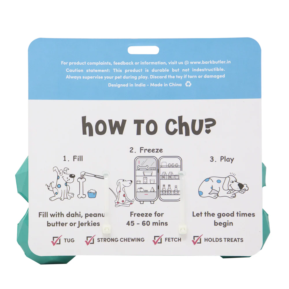 Barkbutler Chu the bone Treat Dispensing Toy for Dogs (Green) - Image 10