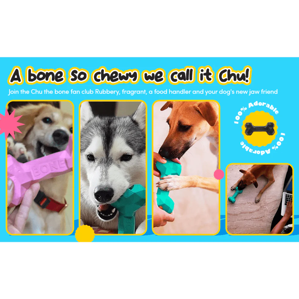Barkbutler Chu the bone Treat Dispensing Toy for Dogs (Pink) - Image 5