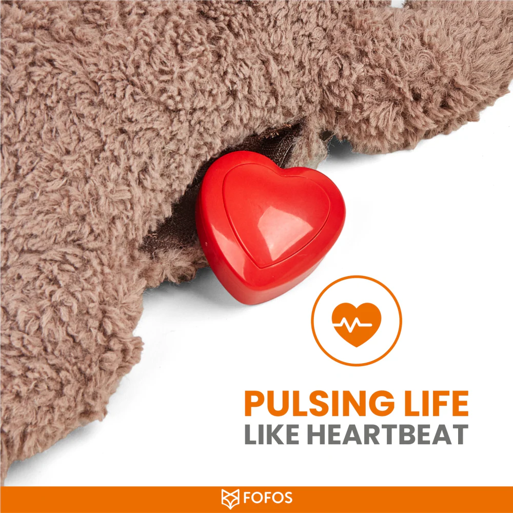 Barkbutler x Fofos Cuddle Bear Heart Beat Toy for Dogs | For Medium Chewers (Brown) - Image 4