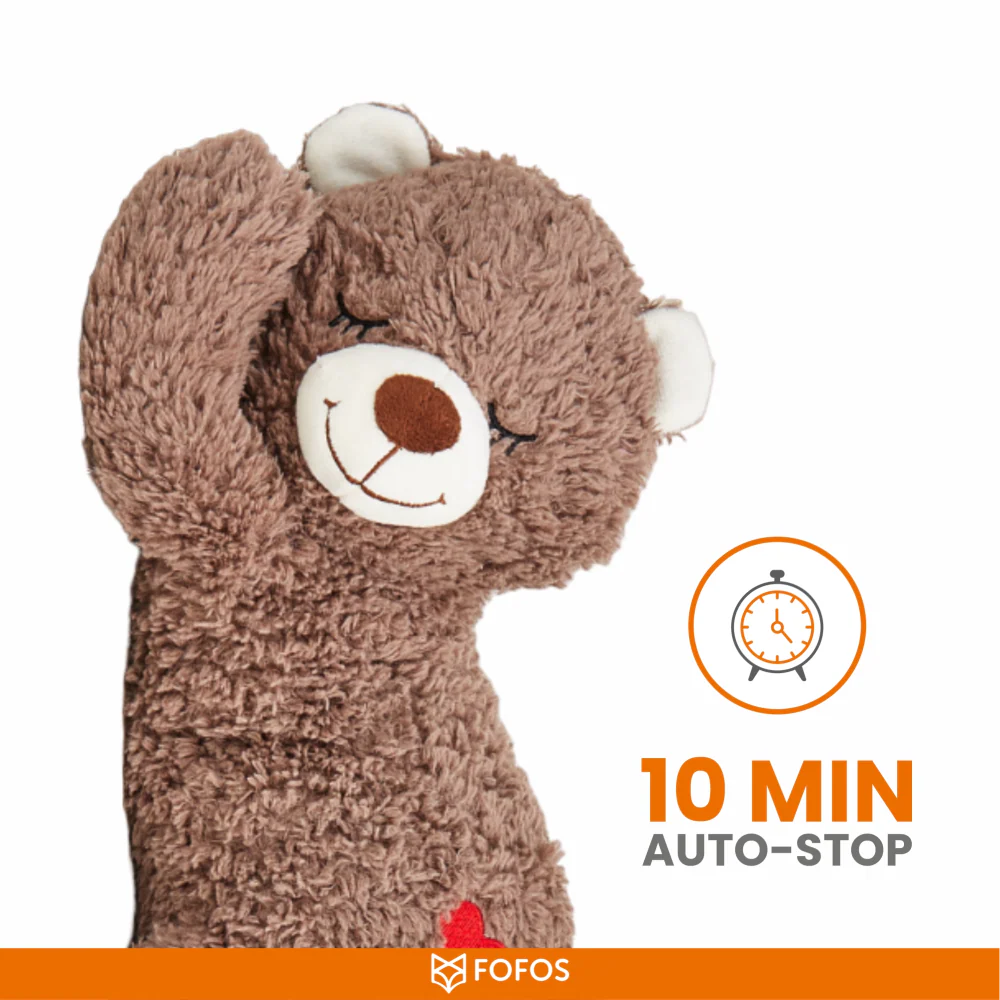 Barkbutler x Fofos Cuddle Bear Heart Beat Toy for Dogs | For Medium Chewers (Brown) - Image 5