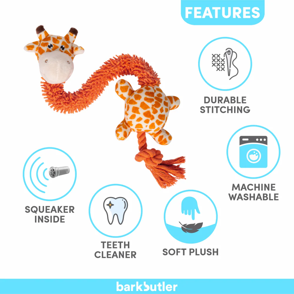 Barkbutler Garry The Giraffe Plush Toy for Dogs | For Soft Chewers - Image 5