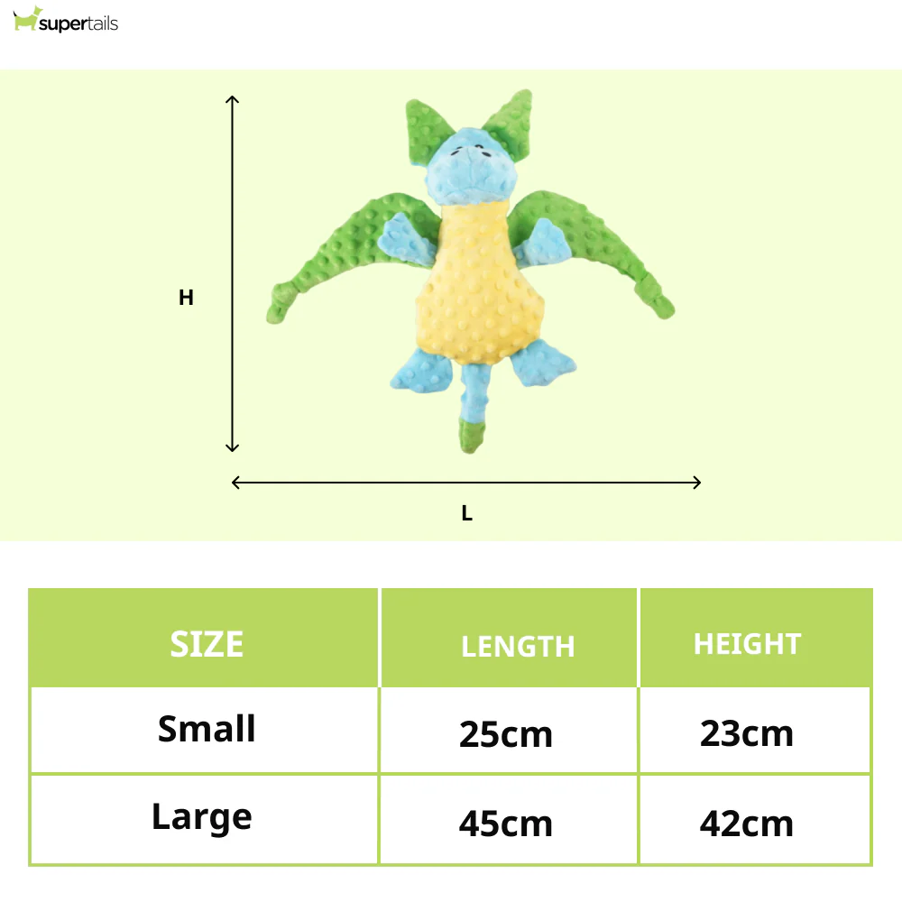 Barkbutler Pookie The Dragon Plush Toy for Dogs | For Medium Chewers (Blue) - Image 2