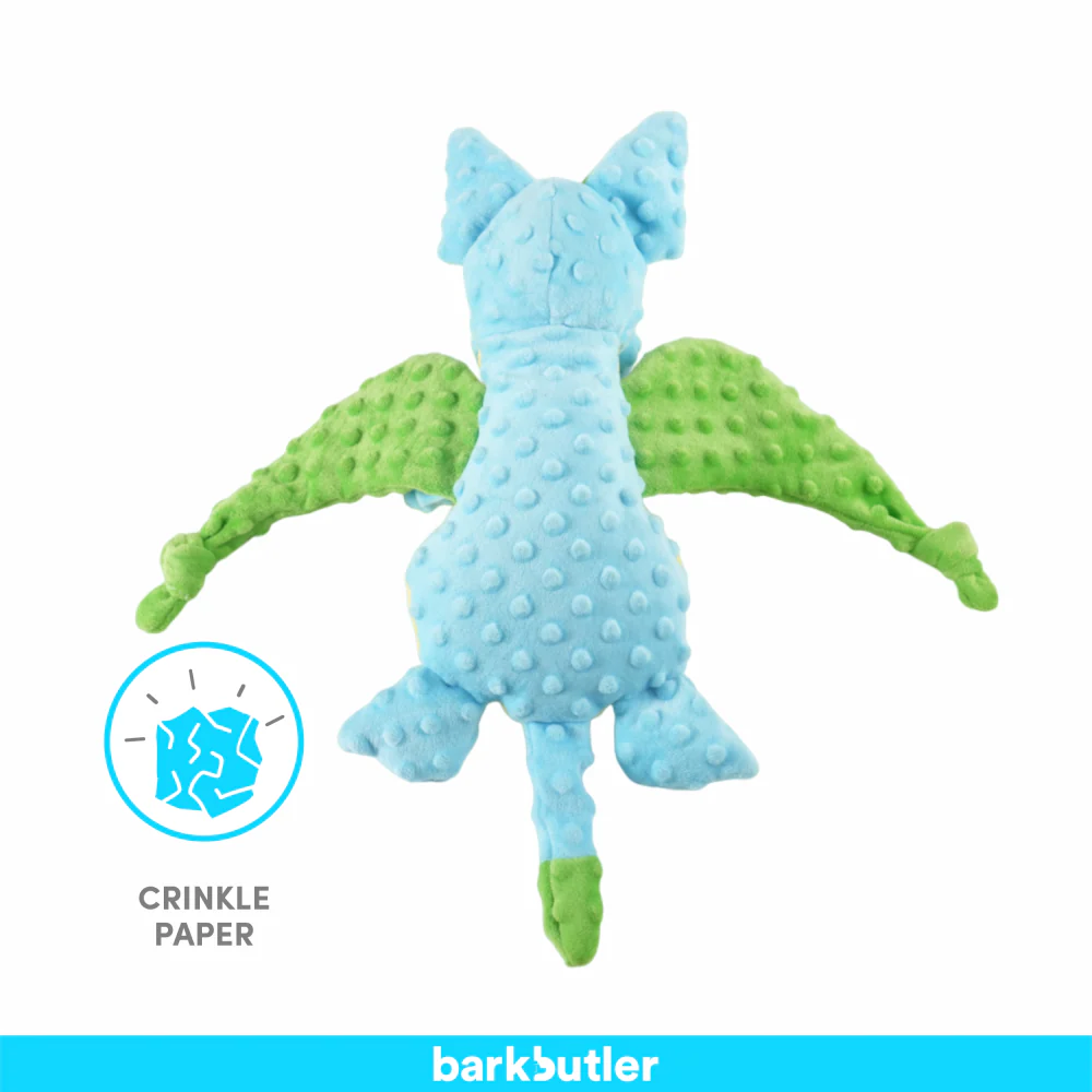 Barkbutler Pookie The Dragon Plush Toy for Dogs | For Medium Chewers (Blue) - Image 4