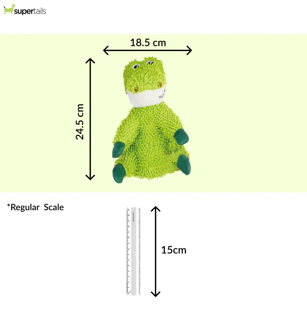 Barkbutler x Fofos Alligator Tough Squeaky Toy for Dogs | For Medium Chewers (Green) - Image 2