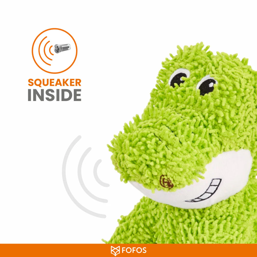 Barkbutler x Fofos Alligator Tough Squeaky Toy for Dogs | For Medium Chewers (Green) - Image 4