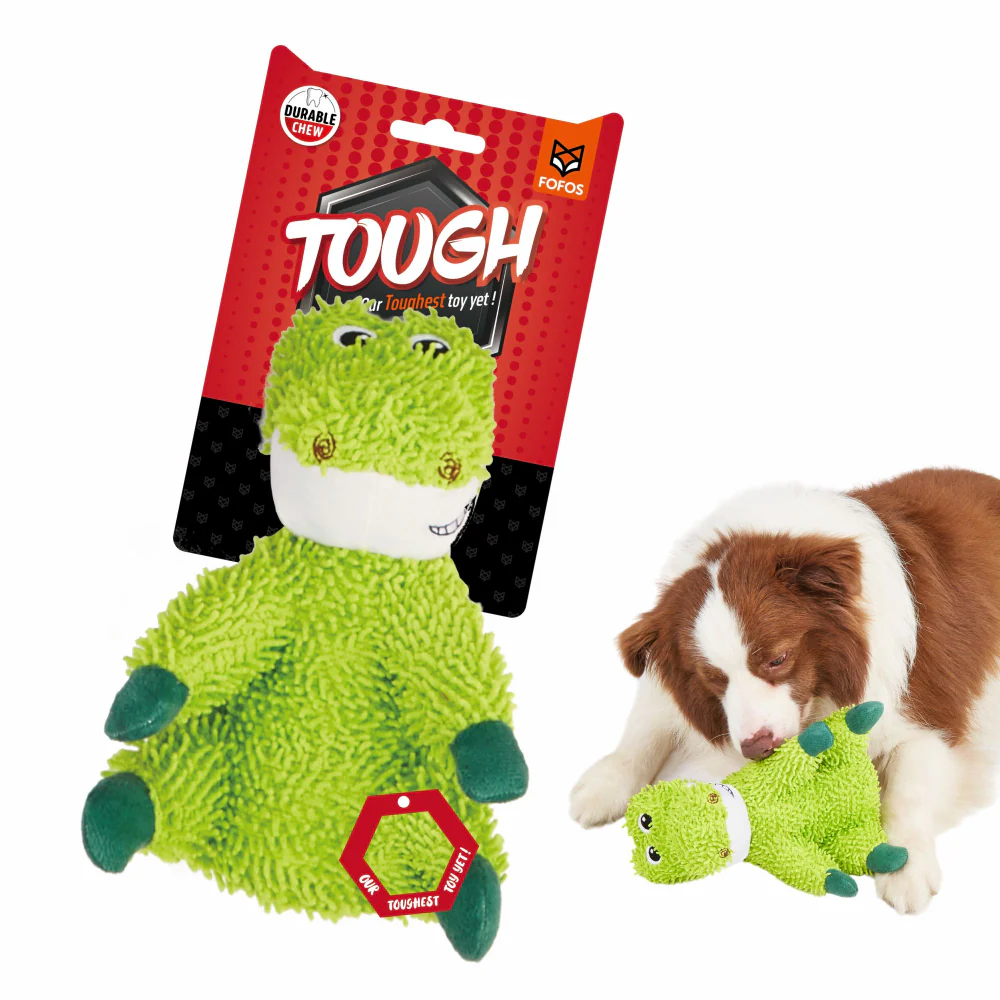 Barkbutler x Fofos Alligator Tough Squeaky Toy for Dogs | For Medium Chewers (Green) - Image 6