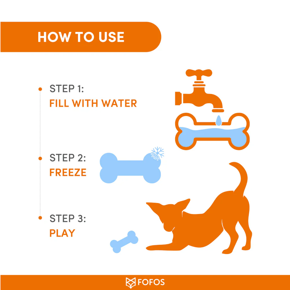 Barkbutler x Fofos Cooling Bone Freezable Chew Toy for Dogs (Blue) - Image 5