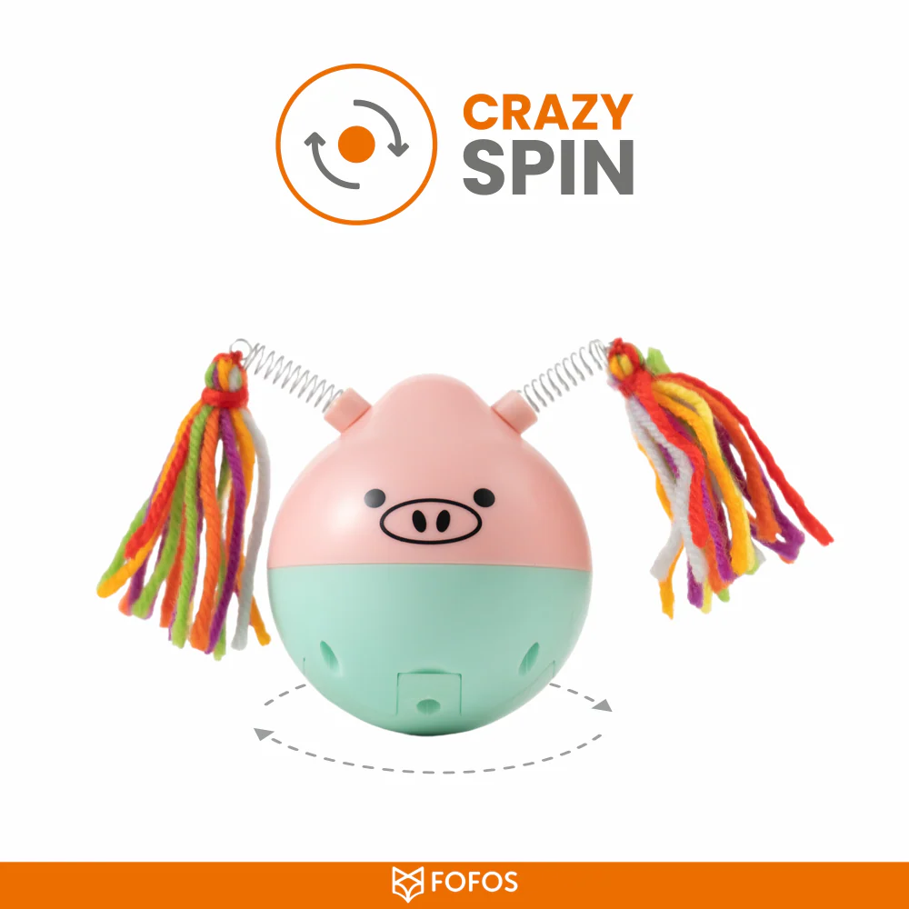 Barkbutler x Fofos Crazy Tumbler Pig Toy for Cats - Image 3