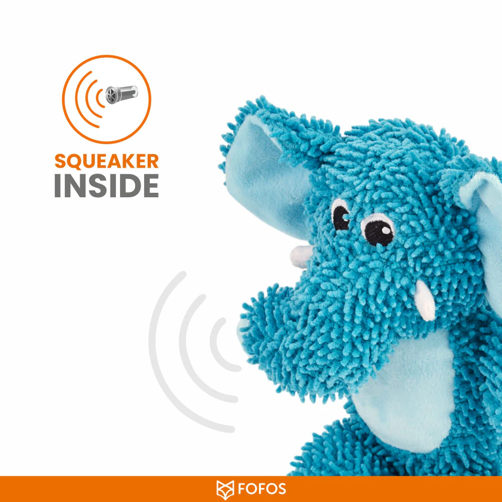 Barkbutler x Fofos Elephant Tough Squeaky Toy for Dogs | For Medium Chewers (Blue) - Image 5