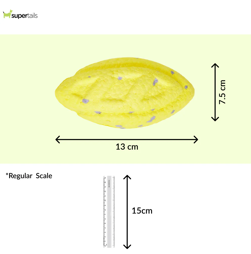 Barkbutler x Fofos ETPU Rugby Ball Fetch Toy for Dogs (Yellow) - Image 2