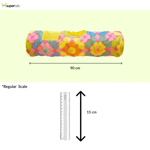 Barkbutler x Fofos Floral Pop Up Tunnel Toy for Cats - Image 3