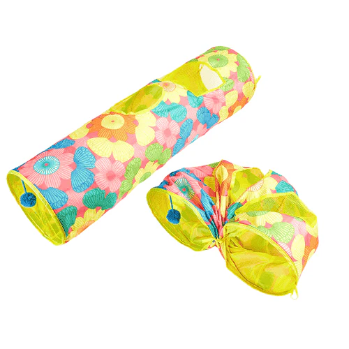 Barkbutler x Fofos Floral Pop Up Tunnel Toy for Cats - Image 5