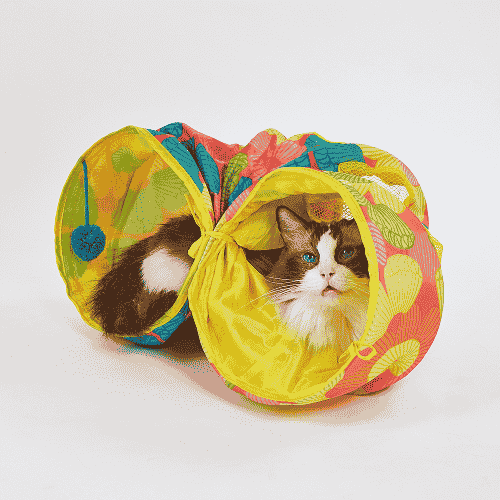 Barkbutler x Fofos Floral Pop Up Tunnel Toy for Cats - Image 6