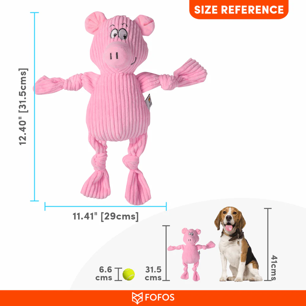 Barkbutler x Fofos Fluffy Pig Pink Plush Toy for Dogs (Pink) - Image 6