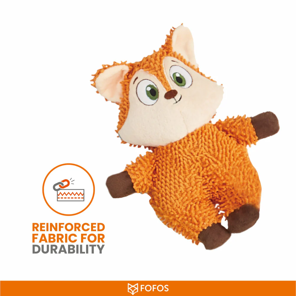Barkbutler x Fofos Fox Tough Squeaky Toy for Dogs | For Medium Chewers (Orange) - Image 5