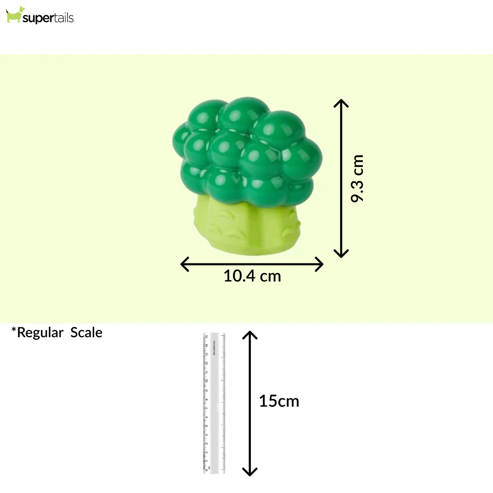 Barkbutler x Fofos Giggling Vegi Bites Broccoli Squeaky Chew Toy for Dogs - Image 2